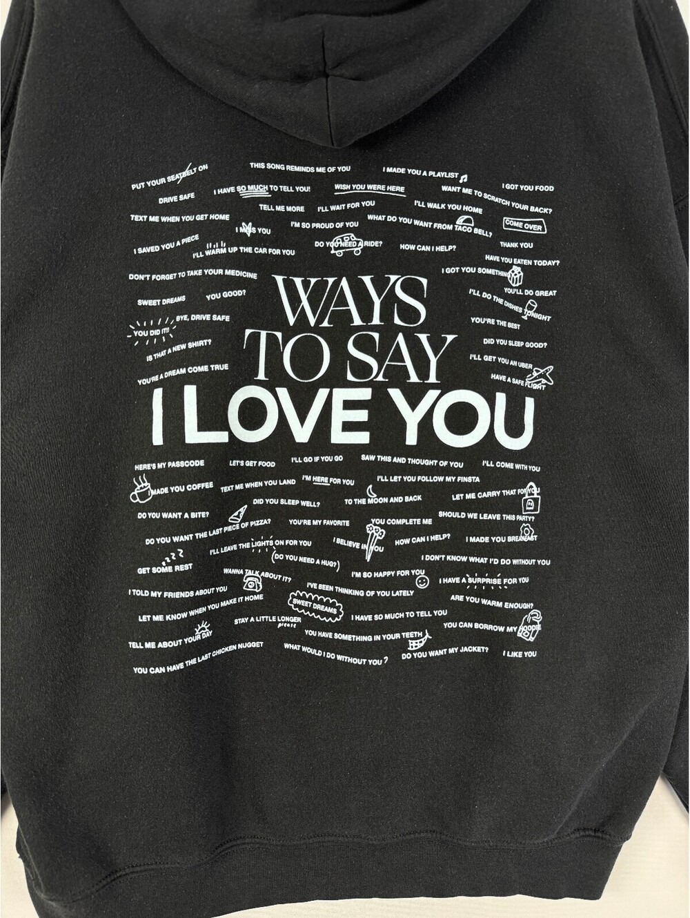 Lonely Ghost Ways To Say I Love You Black Hoodie Y2K Streetwear oversized L - Picture 4 of 7
